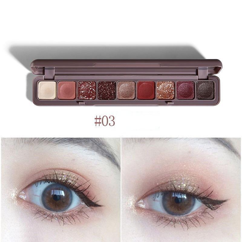 

Девятицветные блестящие тени для век с клавиатурой и жемчугом, матовые, водонепроницаемые, долговечные, трехмерные