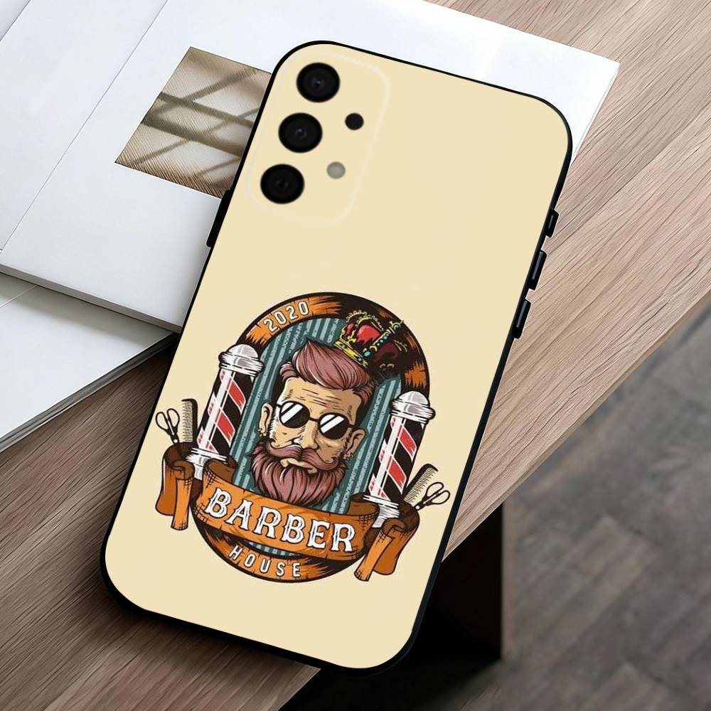 

Barber Shop H-Hair Stylist Salon ART Phone Case For Samsung Galaxy A73,A72,A71,A70,A53,A52,A51,Soft Silicone Black Cover Samsung a13 5g
