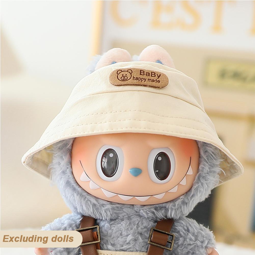 For 17cm Doll Clothes Fashion Bucket Hat Overalls Doll Clothes Color Match Hoodies Dolls Accessories Cute Decoration Little Clothes