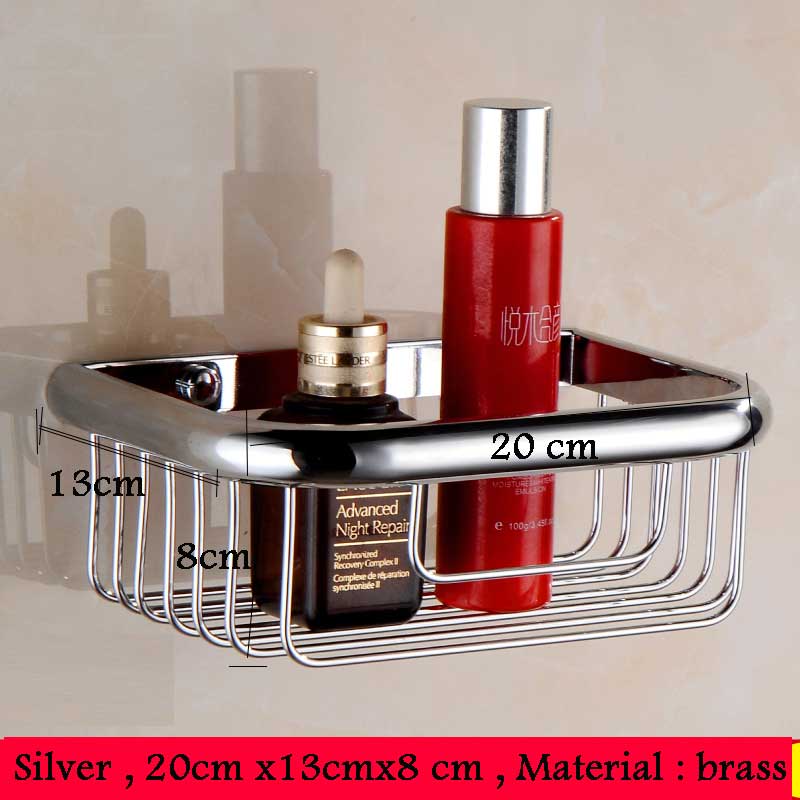BAKALA Brass Bathroom Accessories Corner Shelf  Finished Wall Mounted Bath Shower Caddy Storage Holder BR-6716