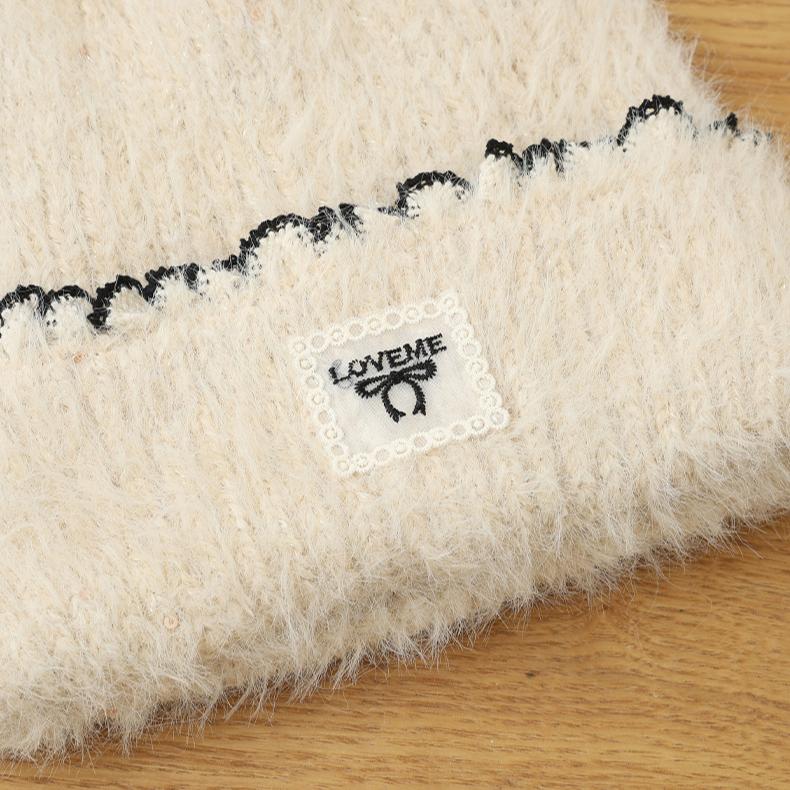 Women's Cold-proof Plush Hat Autumn and Winter Fashion Plush Thickened Thermal Hat Big Head Circumference Pullover Hat