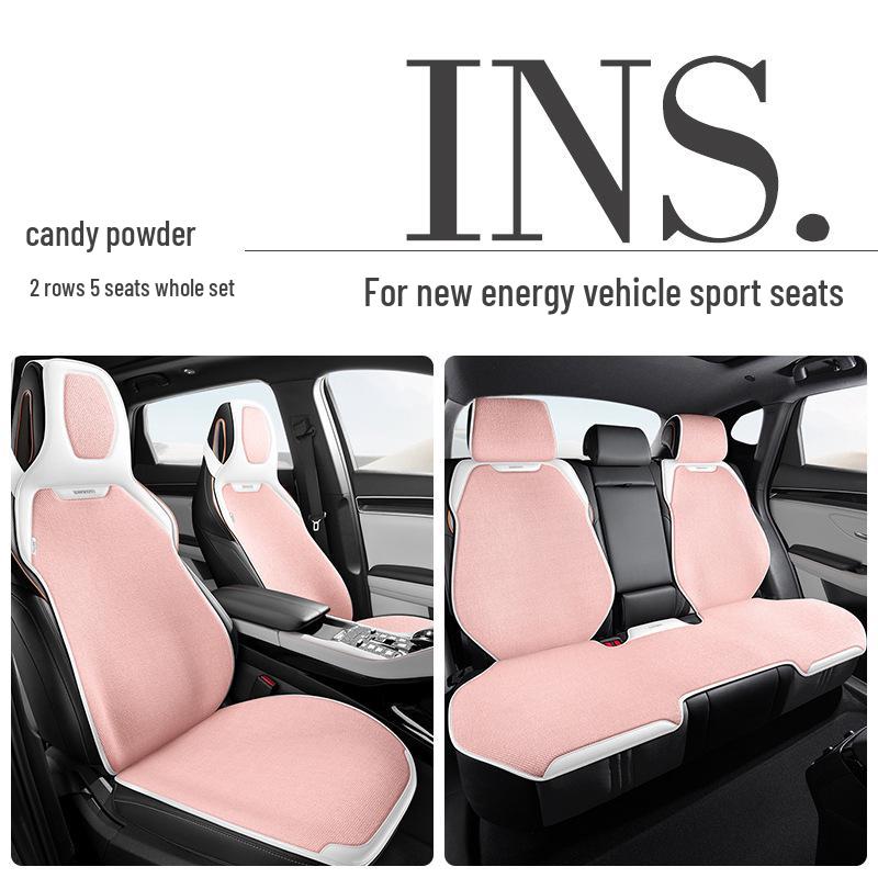 Universal Linen Car Seat Cushion - Breathable, High-End, Half-Wrap Design for All Seasons