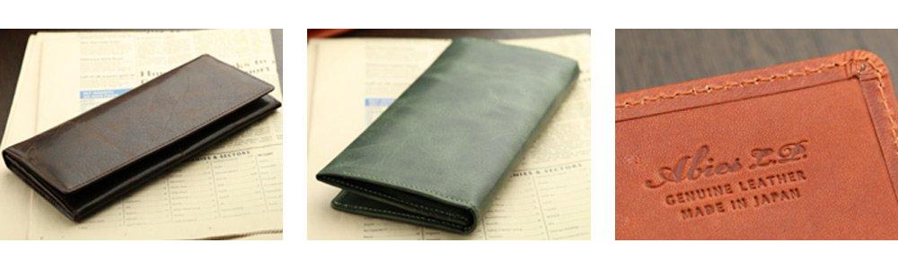 Made in Japan Vintage Waxed Leather Genuine Leather Long Wallet Laguna Green [Abies]
