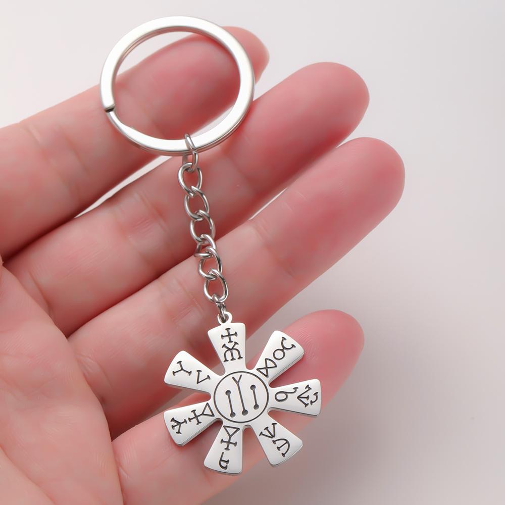 Dawapara Pliska Rosette Necklace for Men Women Medieval Bulgarian Mystic Amulet Witchcraft Jewelry Stainless Steel Necklace
