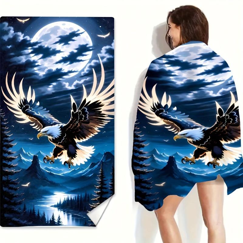 

Eagle-Print Ultra-Soft Microfiber Beach Towel, Perfect for Swimming Yoga Camping Travel Machine Washable W40*H60(CM)