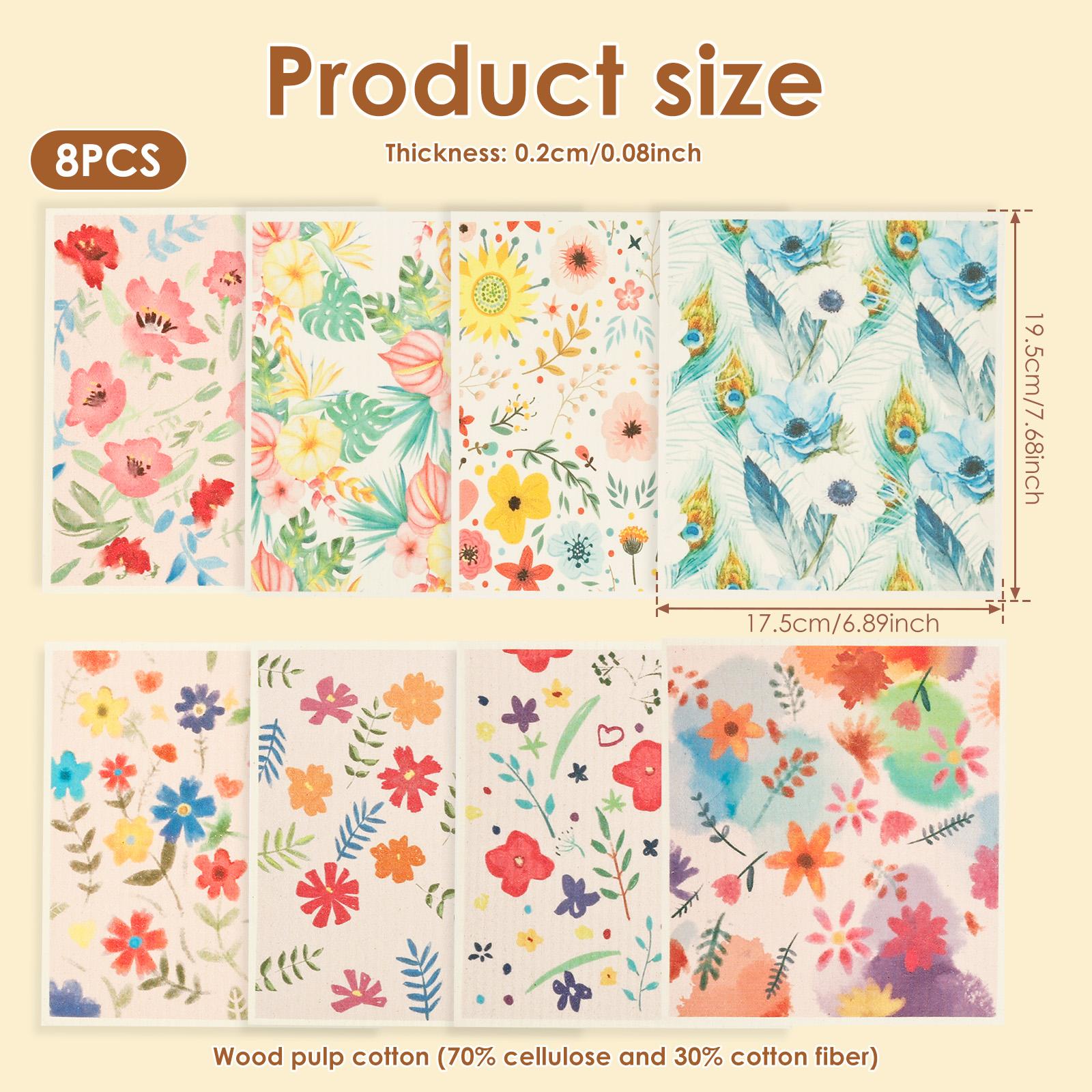 8Pcs Kitchen Dishcloth Wood pulp cotton Absorbent Dish Cleaning Towel Reusable Soft Swedish Dishcloths Kitchen Cleaning Tools