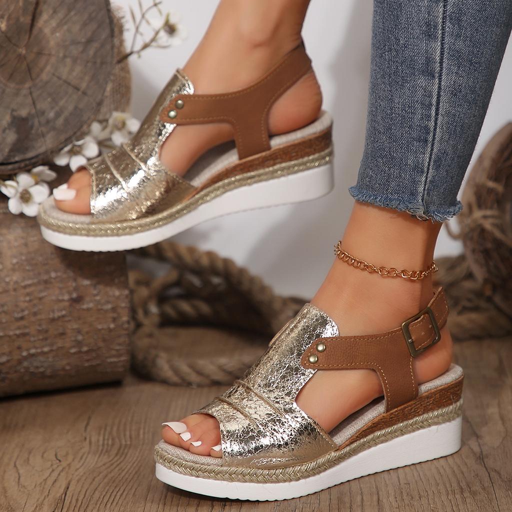 Fashion Women Sandals New Fashion Peep Toe Sandals Women Wedges High Heels Casual Platform Slippers Walking Beach Shoes Slides Women