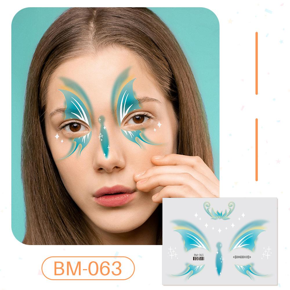 Ruikalong June 1st Kids' Waterproof Face & Forehead Cartoon Tattoo Stickers for Face Painting