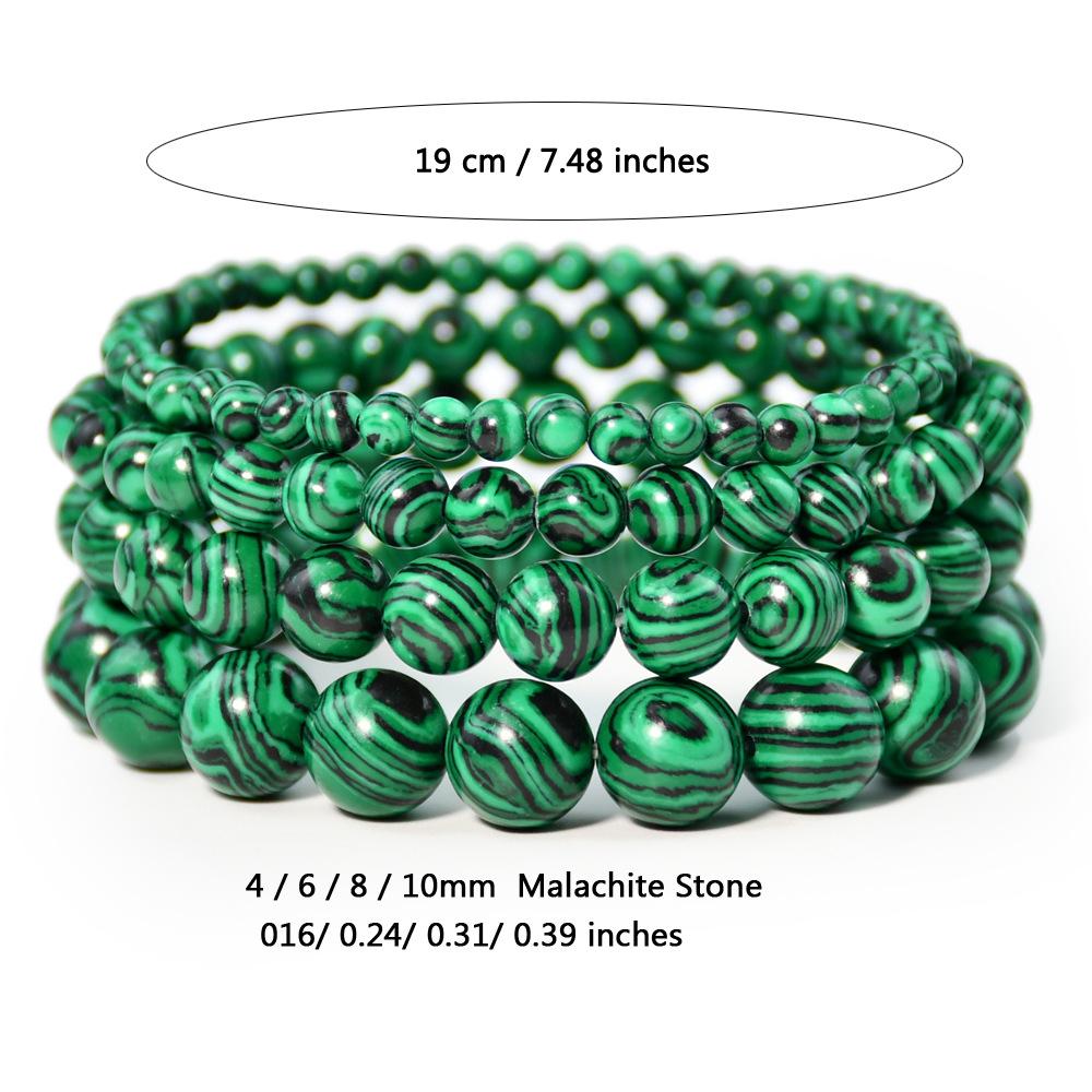 Natural Green Malachite Stone Bracelet 6/8/10mm Handmade Round Beads Bracelets Couple Energy Yoga Bracelet Men Women Jewelry Top