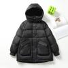 Autumn and Winter Hooded Down Jacket Women's Medium and Long White Duck Down Warm Winter Coat Fashionable Versatile and Loose