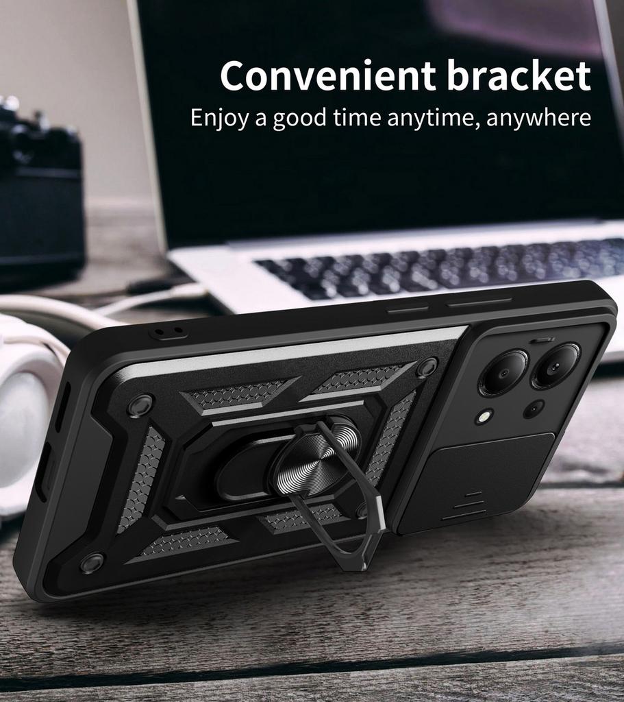 Funda protectora de cámara para Xiaomi Redmi Note 13 Pro 4G 13 12S 12 Pro + 11E 11 Pro 11S 11T 10 Pro 10S 9T 9 8 Armor Hybrid Ring Cover