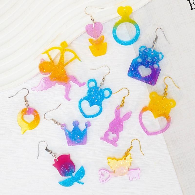 Versatile Resin Casting Mold DIY Earrings Pendant Mold Valentine's Day Epoxy Molds Perfect for Creating Jewelry Earrings