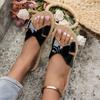 Summer women's casual slippers new outer wear bow flat bottom round head word beach sandals