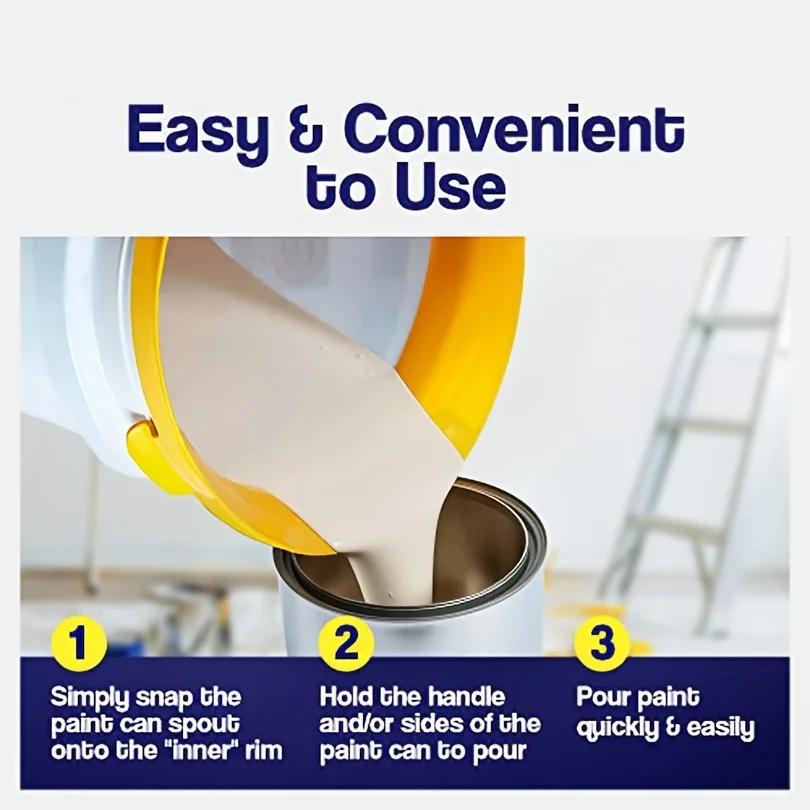 1pc Paint Can Spout, Fits All Pint, Quart Painting Cans, All In One Pouring Accessory,Paint Brush Holder,Paint Bucket Attachment