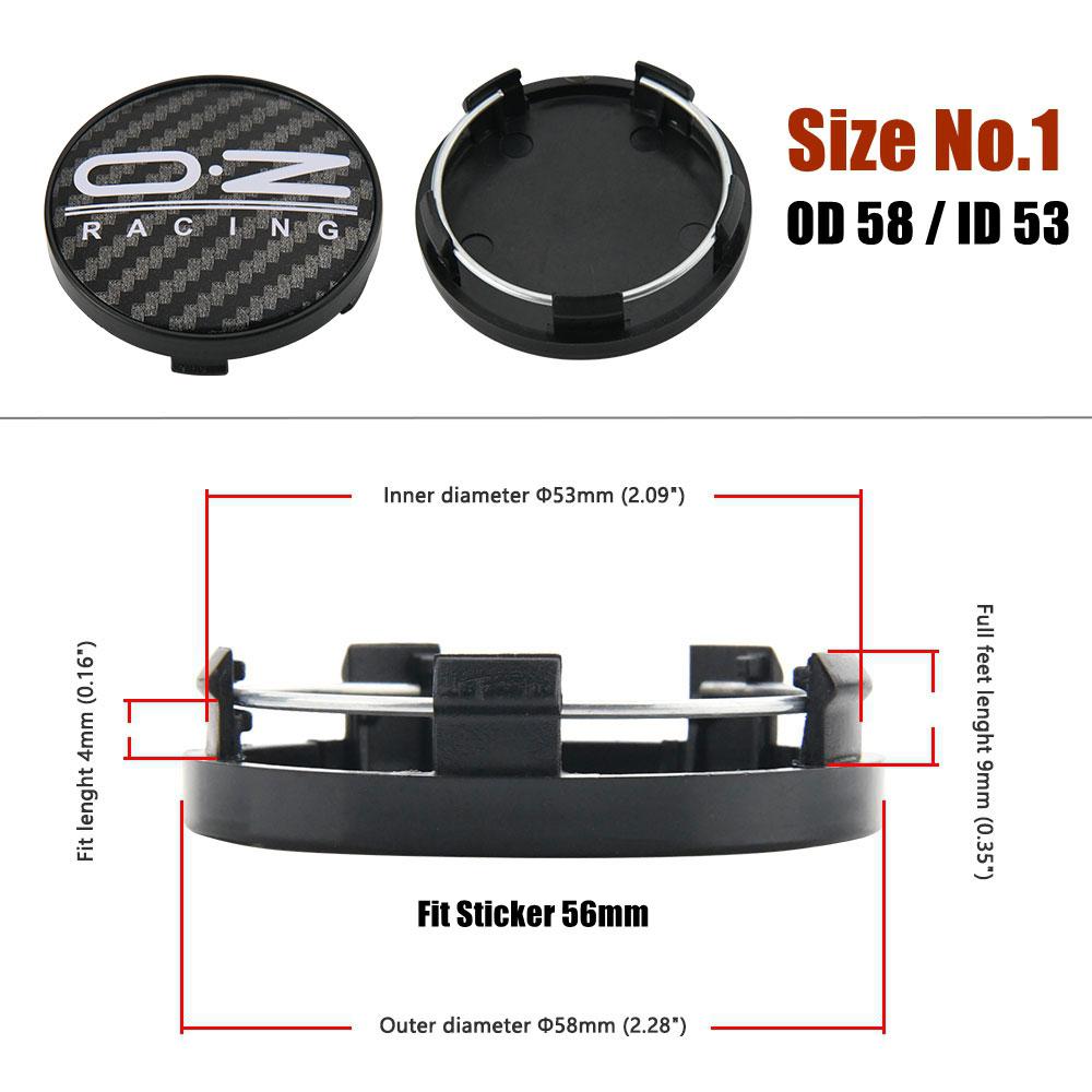 1 Set/4 Stück 58MM/60MM/63MM/65MM Kappe Für Felgen OZ Logo Radnabendeckel Sportwagen Radabdeckung Radkappen