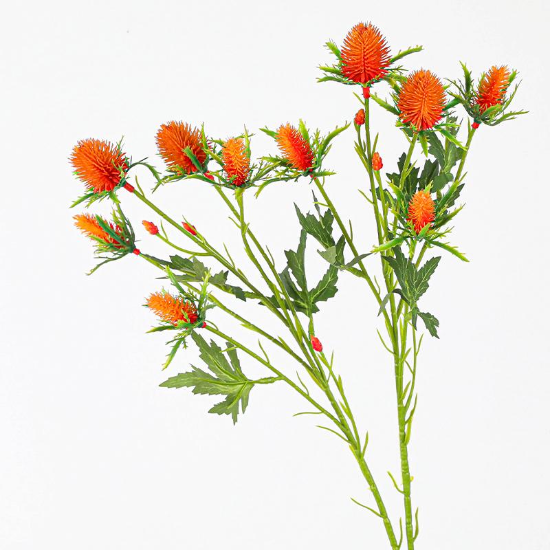 1PC Single Stem Lifelike Multi-Head Durable Plastic Natural-Appearing Flower Elegant Eryngium Lightweight 69cm