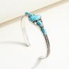 Bohemian Turquoise Carved Open Bangle Bracelet for Women