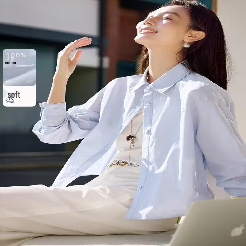 XWI Women s 100% Cotton Casual Long Sleeve Button-Up Shirt 2XL