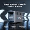 ABOK ark2000 Draagbaar Energie Station - 2000W Vermogen - 1536Wh LiFePO4 Batterij - 7 Uitgangspoorten - 1,5-2 uur Snel Opladen - Slimme App Bediening