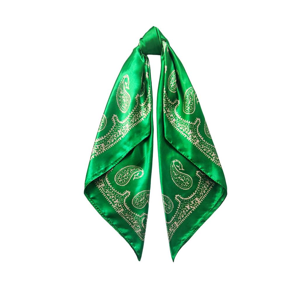 90cm Trendy Paisley Silk-Style Headscarf for Women - European American Design