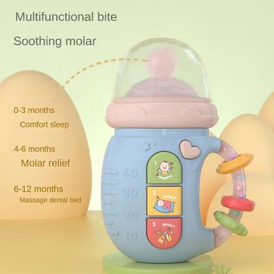 Baby Educational Voice Bottle Electric Toy Newborn Light Music Electric Comfort Bottle Ring Bell English Early Education Bottle