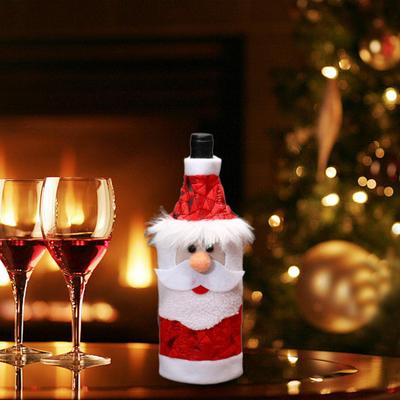 Bolsa para Garrafa de Vinho de Natal Jaqueta 13x26cm Reutilizável Lavável Versátil Acessórios de Ornamento