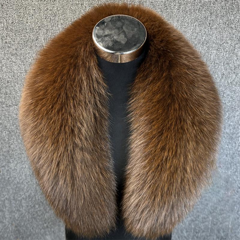 Real Fox Fur Collar Women Winter Thickened Fur Collar Scarf Collars Wraps Neck Warmer Fur Scarves Shawl Luxury Fluffy Fur Shawl