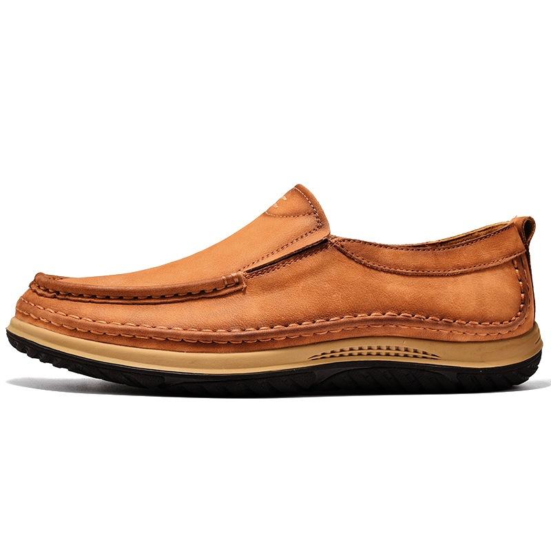 

Fashion New Genuine Leather Men Shoes Breathable Loafers Sneakers Fashion Comfortable Flat Handmade Retro Leisure Loafers Shoes Men 38