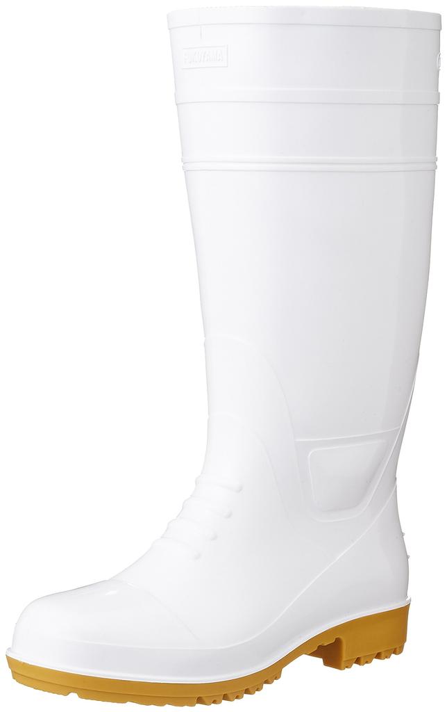 Fukuyama Rubber Galore 1 Long Oil-Resistant Boots with Steel Toe Cap (Toe Cap), White, Size 3L