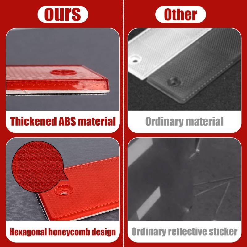 Reflective Strips Night Safety Warning Tape Plastic Truck Reflective Stickers Red and White Reflector Decorative Stickers 1-5PCS