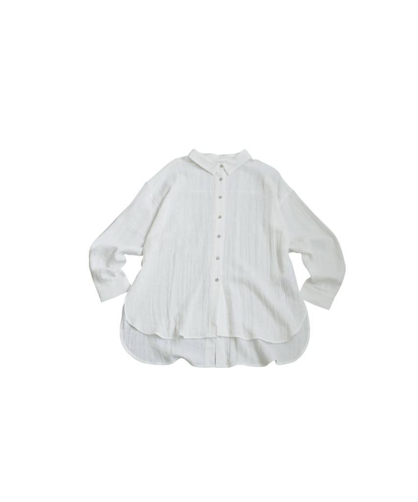 Antiqua Long Sleeve Sheer One Size White Women's Linen-Like Shirt, PK-01339, 03,
