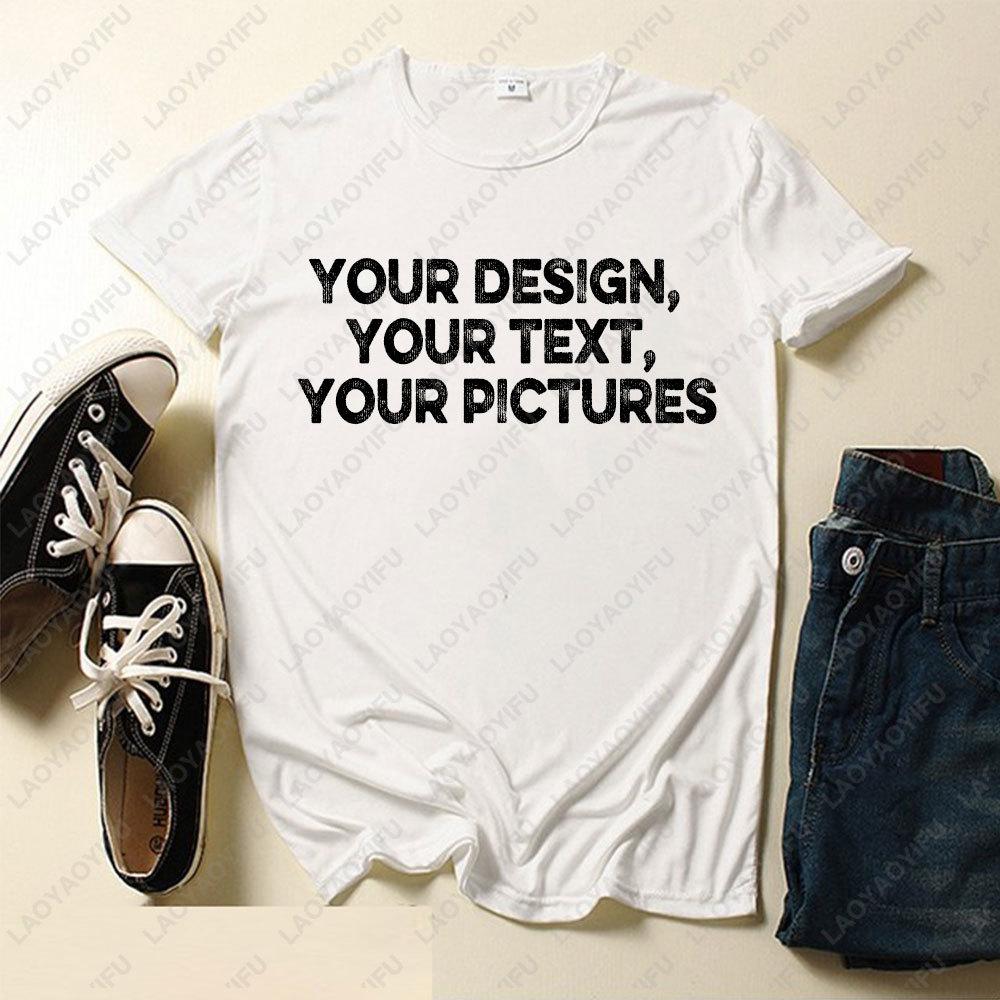 2026 Custom Text Men Tshirt Personalized Name Fashion Bigger Size 4XL Add Your Own Message Unisex Shirt Tops Men Clothing