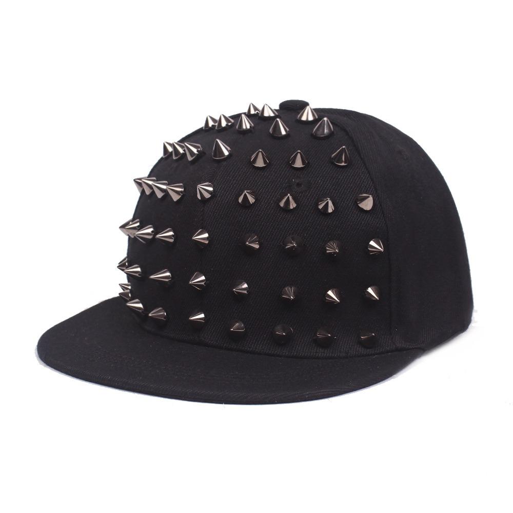 

Adjustable Rivet Flat Hat Sunshade Baseball Cap Casual Hip Hop Hat Unisex silver-cloth