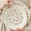 French Style Rose Ceramic Plates Light Luxury Restaurant Dessert Salad Bowls Delicious Dishes Dining Plate Exquisite Tableware