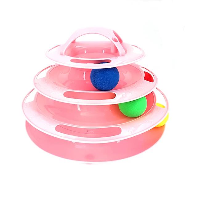 New 3/4 Levels Cats Toy Tower Tracks Cat Toys Interactive Cat Intelligence Training Amusement Plate Tower Pet Products Cat Tunne