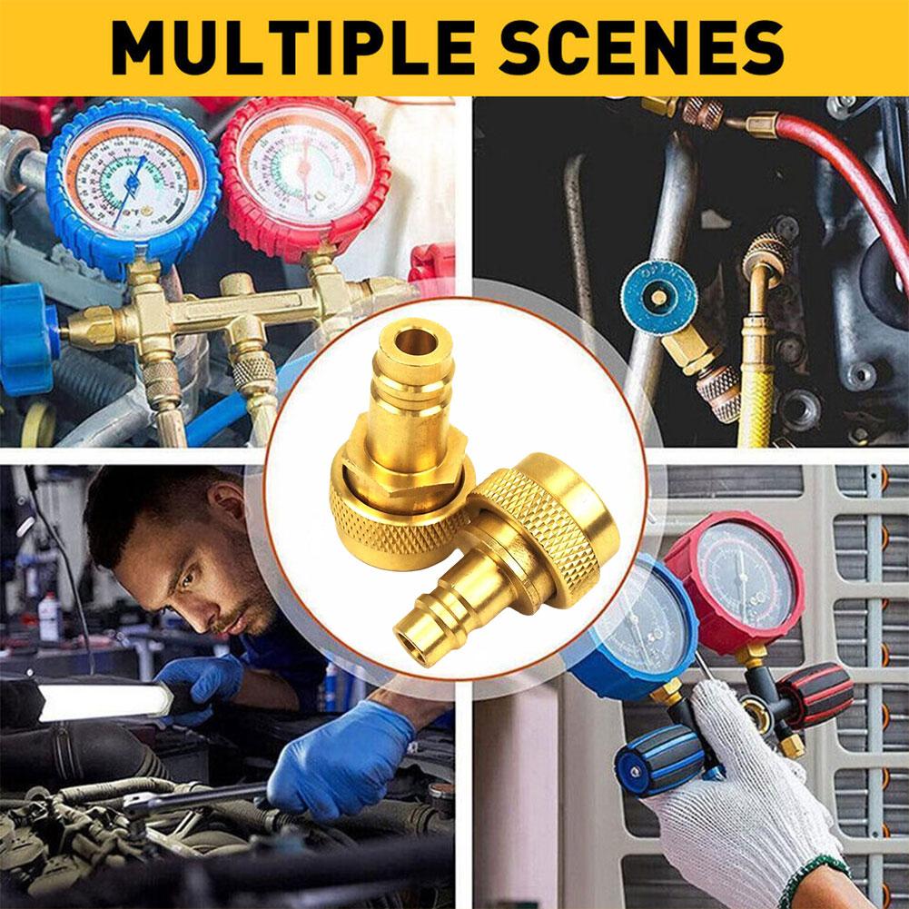 Adjustable R134A To R1234yf Connector Quick Adapter For AC Refrigerant - High And Low Side Connection, No Leakage Car Acces N4D0