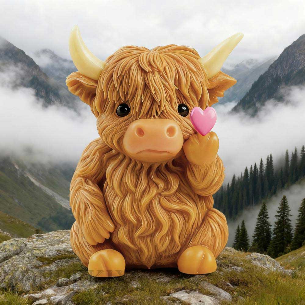 New Cute 3D Silicone Mold Standing Mountain Cow Farm Animal DIY Handcrafted Resin Casting Jewelry Making Mould