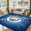 Manchester City Design Crystal Velvet Rug Soft Decorative Mat for Bedroom Entrance