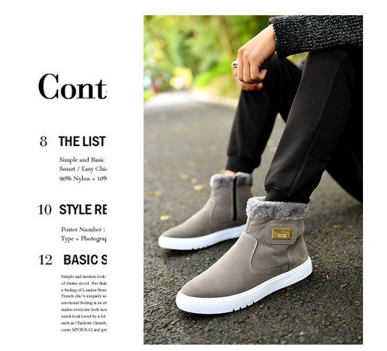 Pánské sněhule ve stylu Korean s fleecovou podšívkou a vysokým svrškem