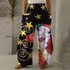Women Fashion Christmas  Snowmen  Print Casual Loose Pants Plus Size Loose Pants