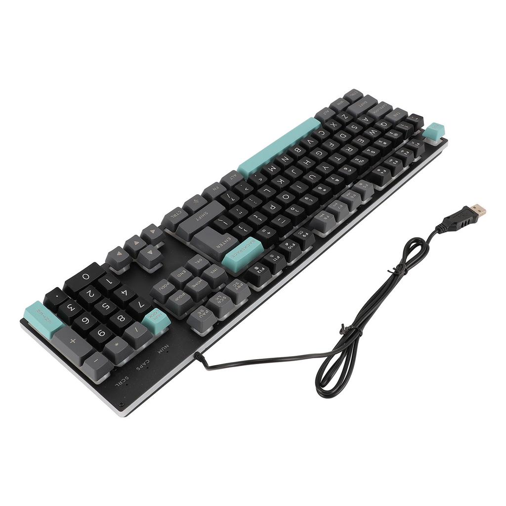Wired Gaming Keyboard Large Print Metal Panel USB Lighted Keyboard with Backlit for Computer Laptop