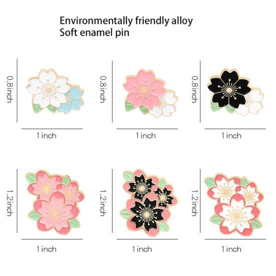 Cartoon-Kirschblüten-Brosche, Rucksack, dekorative Anstecknadel, Kragenabzeichen, Zubehör