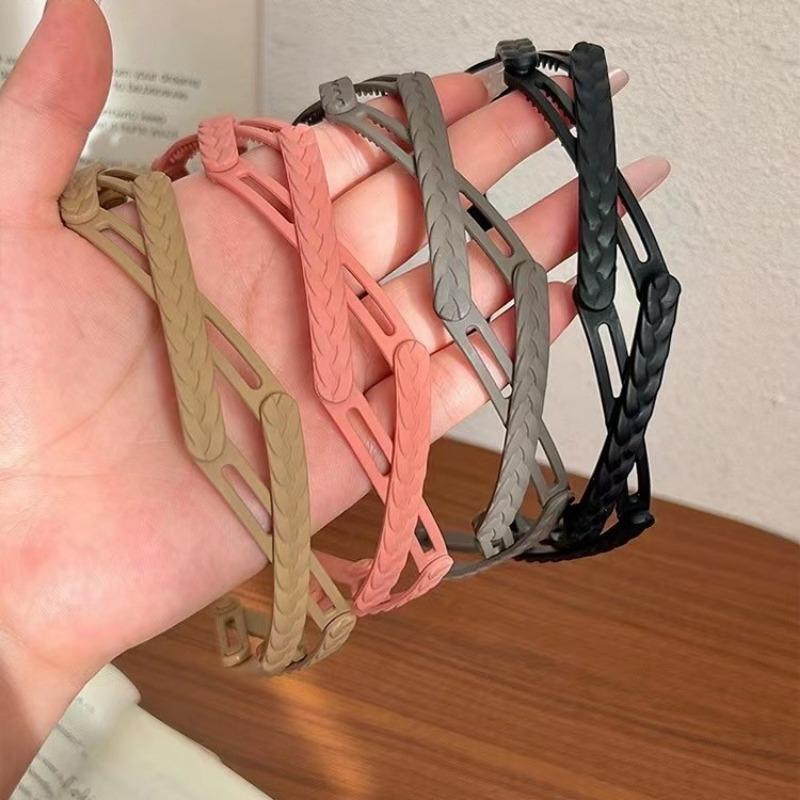 Creative Foldable Hairbands Women Retractable Portable Telescopic Toothed Non-slip Ear of Wheat Hair Tie Stretchable Headwear