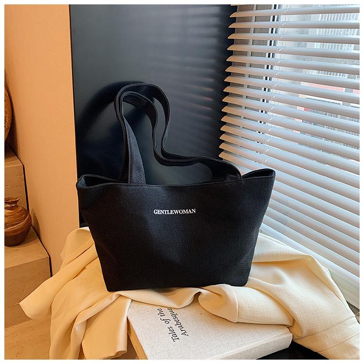 Japanese Style Large Capacity Canvas Tote for Women - Versatile Single Shoulder & Crossbody Handbag with Letters