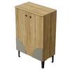 Modern Wooden Shoe Cabinet with Doors – Space-Saving Shoe Organizer with Shelf Compartments, Storage & Black PVC Frame, Elegant Design for Hallway