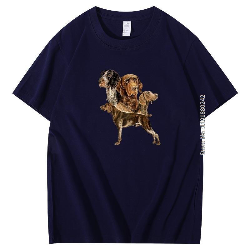 Summer Mens Short Sleeve Tshirt Funny German Shorthaired Pointer Graphic T Shirts Dog Print Casual Cotton Tops Man Tees