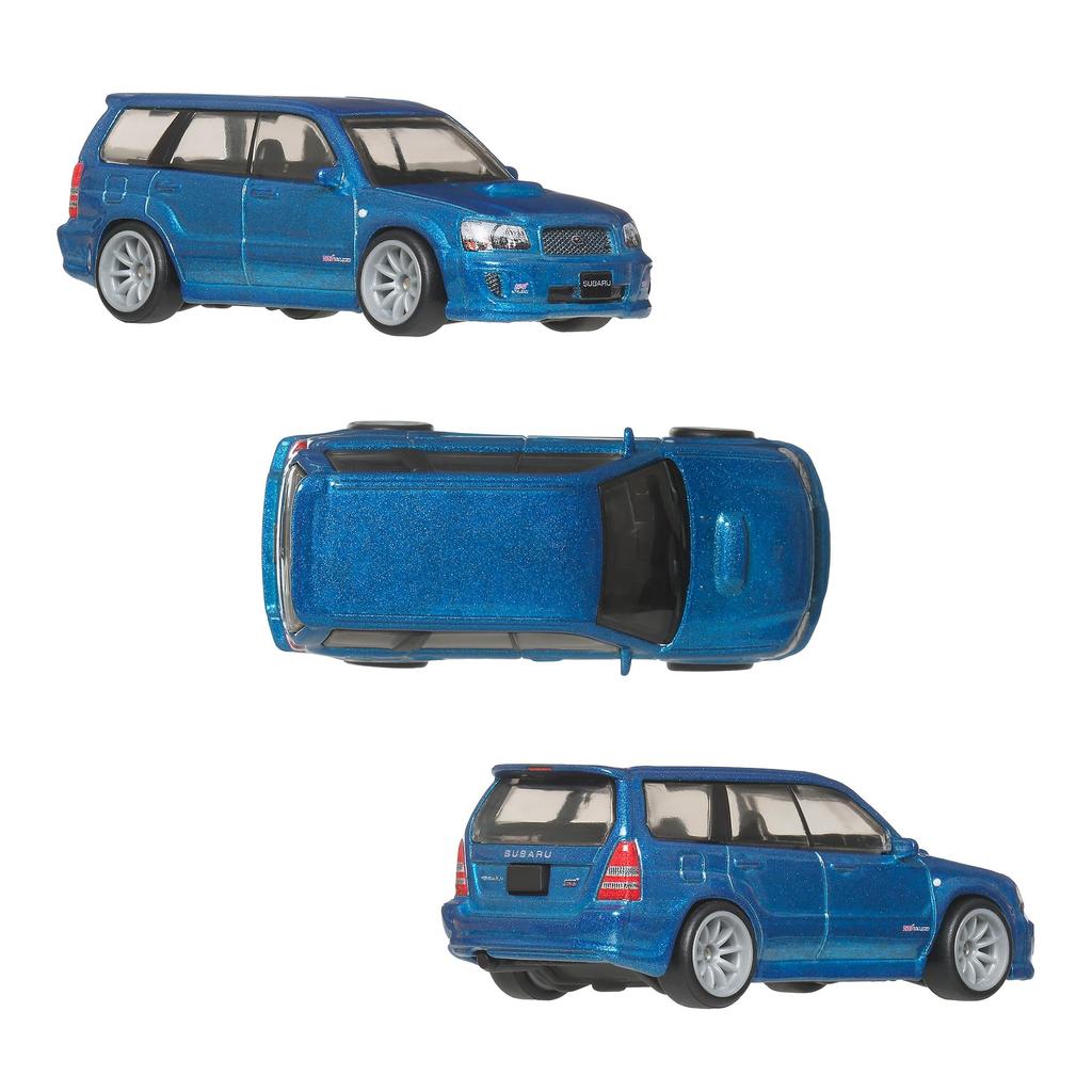 Hot Wheels Premium 2005 Mitsubishi Lancer Evolution IX Wagon 2004 Subaru Forester STI Vehicle Toy Diecast Car JHW46 2-Pack / (Ages 3+) Red/Blue