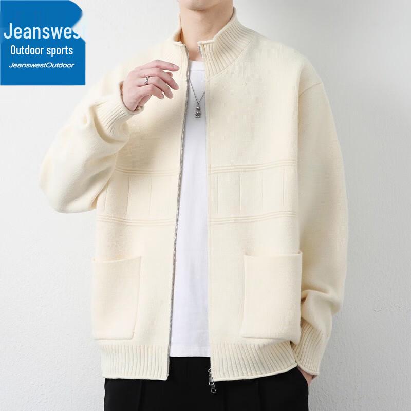 

Jeanswest Men s Casual Stand Collar Knitted Cardigan 2XL