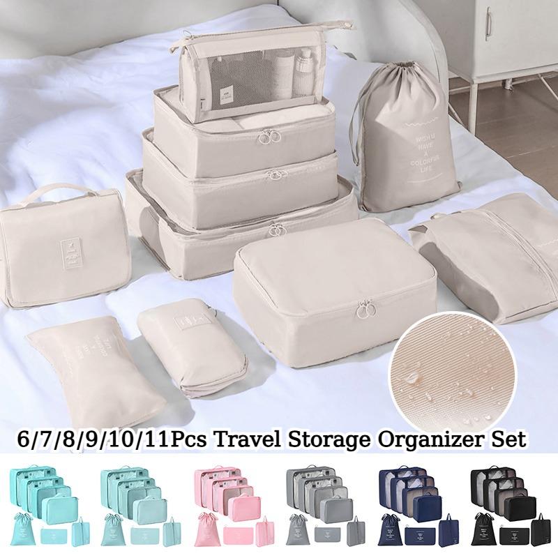 Travel Storage Organizer Set Portable Luggage Clothes Packing Cubes Large Capacity Travel Bag Suitcase Clothing Organizer Pouch