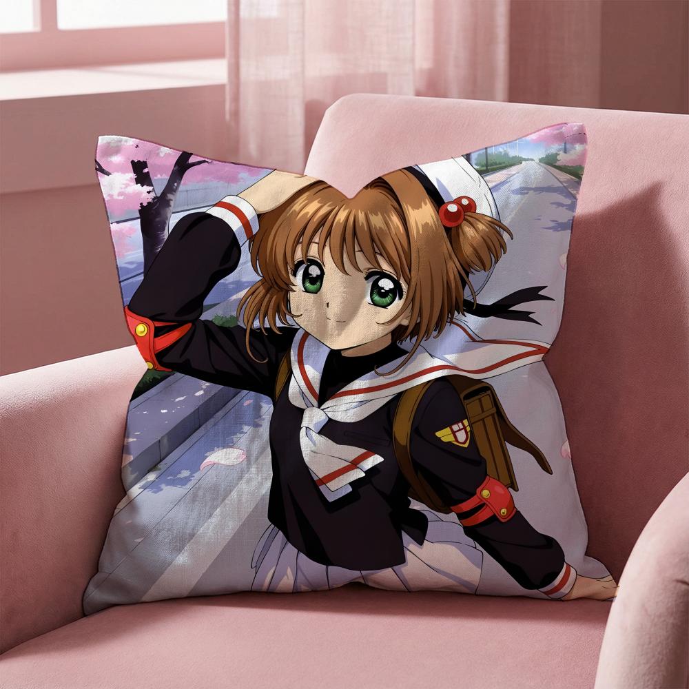 C-Cardcaptor Sakura ANIME Cushion Cover Multi-Scene Pillow Cover for Home & Car - Reversible, Soft & Durable for Daily Use